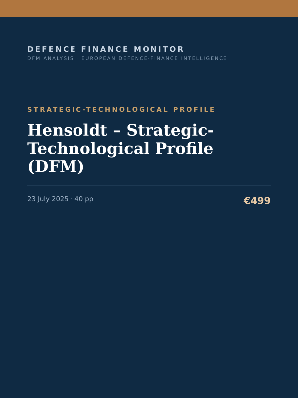 Cover of the DFM report “Hensoldt – Strategic-Technological Profile” — Strategic-Technological Profile, 40-page PDF