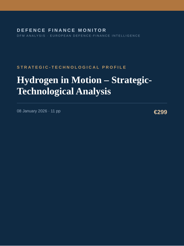 Cover of the DFM report “Hydrogen in Motion – Strategic-Technological Analysis” — Strategic-Technological Profile, 11-page PDF