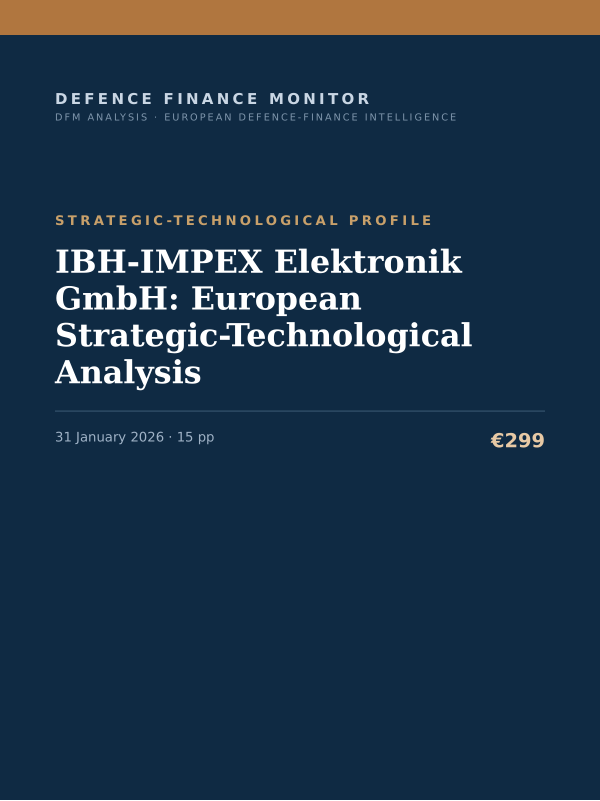Cover of the DFM report “IBH-IMPEX Elektronik GmbH: European Strategic-Technological Analysis” — Strategic-Technological Profile, 15-page PDF