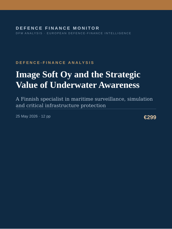 Cover of the DFM report “Image Soft Oy and the Strategic Value of Underwater Awareness” — Defence-Finance Analysis, 12-page PDF