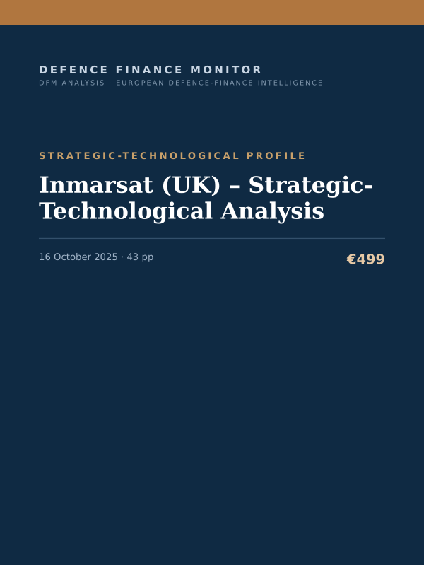 Cover of the DFM report “Inmarsat (UK) – Strategic-Technological Analysis” — Strategic-Technological Profile, 43-page PDF