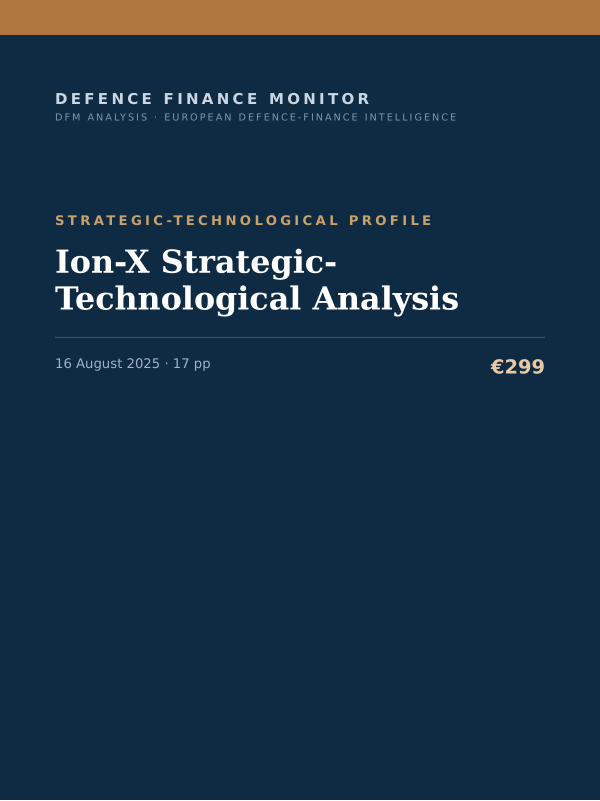 Cover of the DFM report “Ion-X Strategic-Technological Analysis” — Strategic-Technological Profile, 17-page PDF