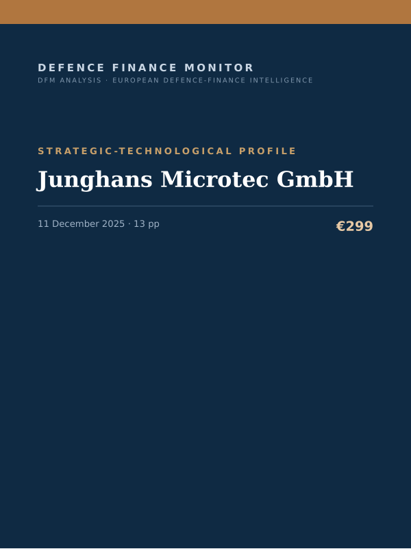Cover of the DFM report “Junghans Microtec GmbH” — Strategic-Technological Profile, 13-page PDF