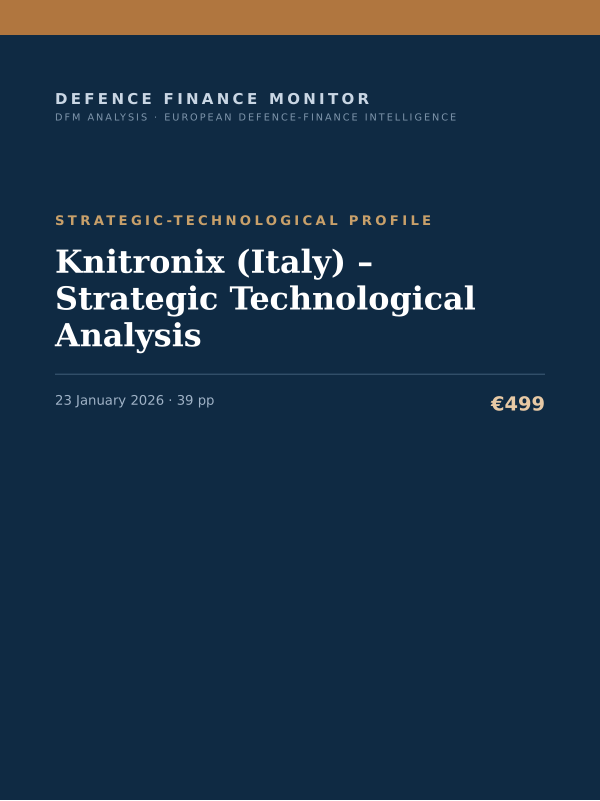 Cover of the DFM report “Knitronix (Italy) – Strategic Technological Analysis” — Strategic-Technological Profile, 39-page PDF
