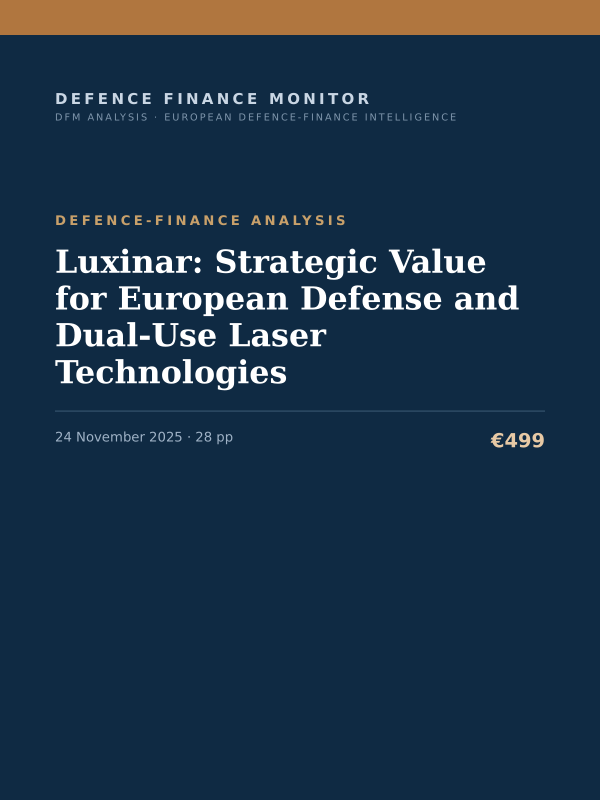 Cover of Luxinar: Strategic Value for European Defense and Dual-Use Laser Technologies