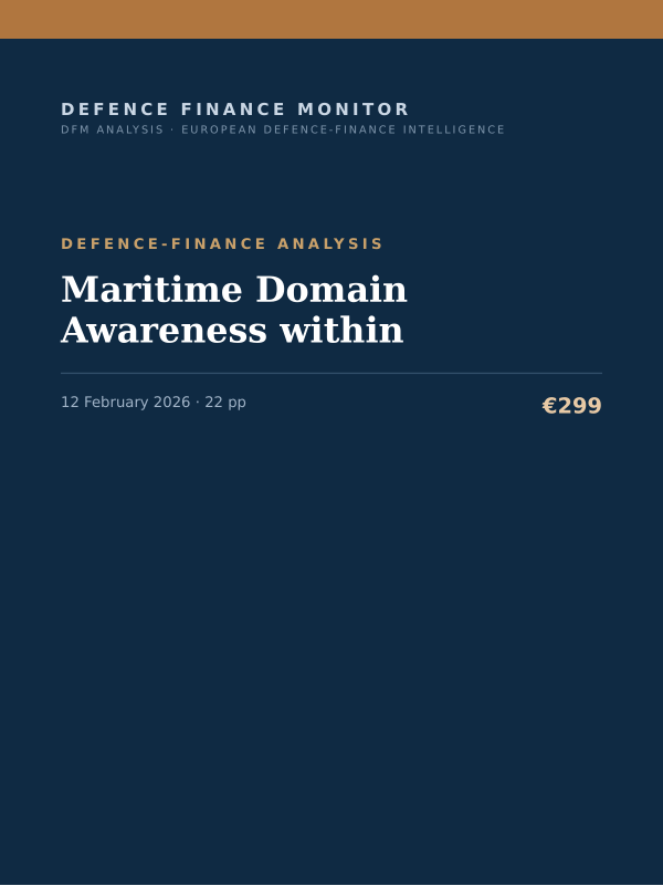 Cover of the DFM report “Maritime Domain Awareness within” — Defence-Finance Analysis, 22-page PDF