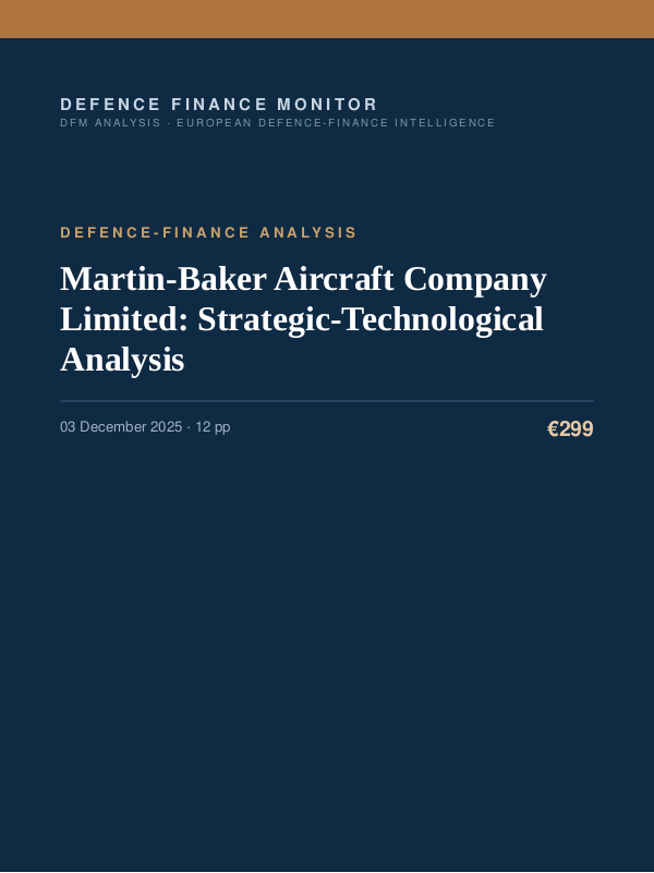 Cover of Martin-Baker Aircraft Company Limited: Strategic-Technological Analysis