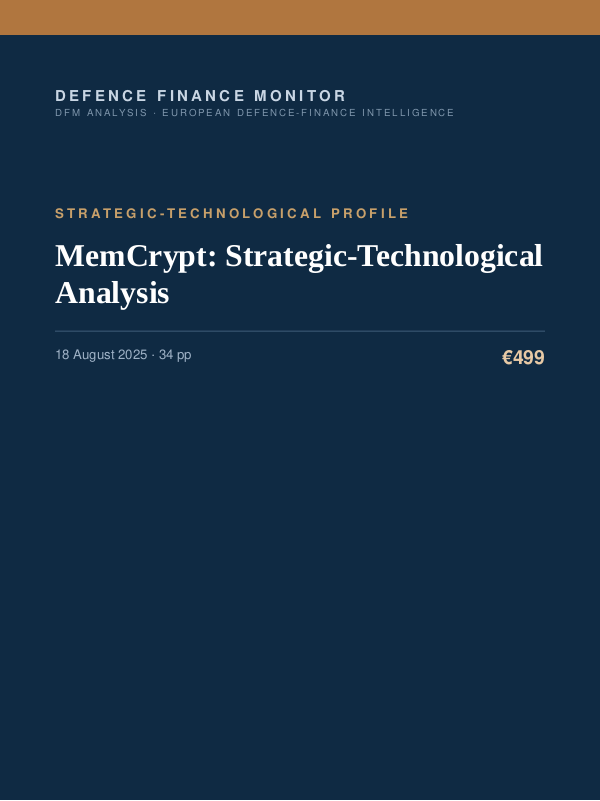Cover of the DFM report “MemCrypt: Strategic-Technological Analysis” — Strategic-Technological Profile, 34-page PDF