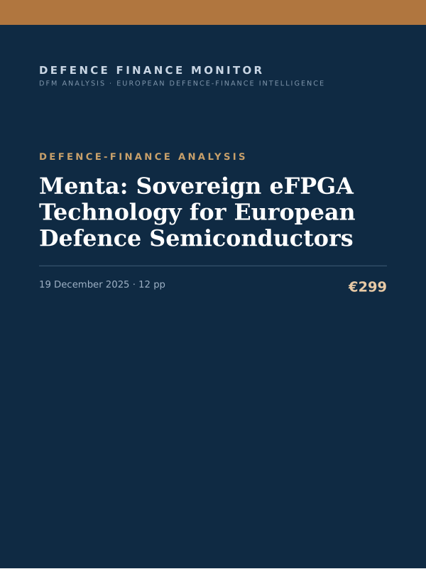 Cover of Menta: Sovereign eFPGA Technology for European Defence Semiconductors