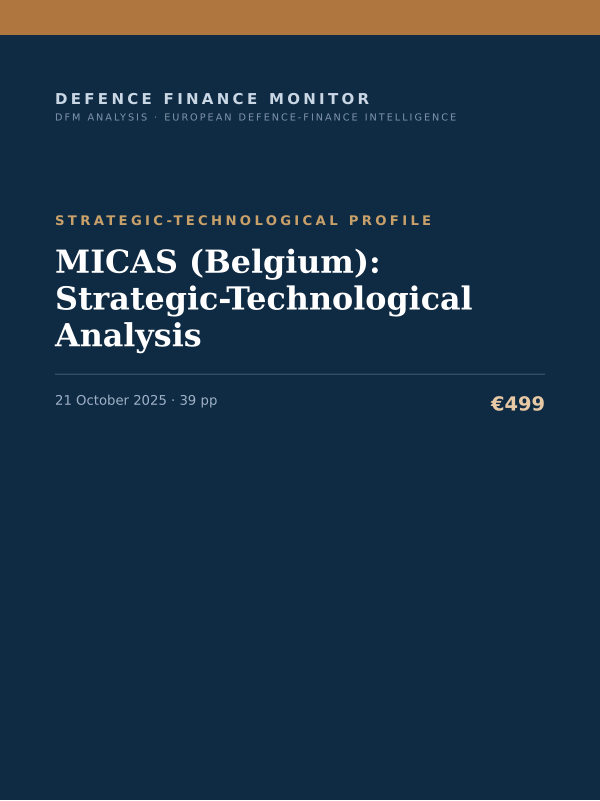 Cover of the DFM report “MICAS (Belgium): Strategic-Technological Analysis” — Strategic-Technological Profile, 39-page PDF