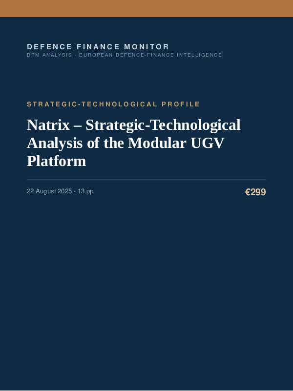 Cover of Natrix – Strategic-Technological Analysis of the Modular UGV Platform