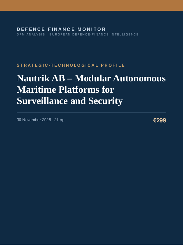 Cover of Nautrik AB – Modular Autonomous Maritime Platforms for Surveillance and Security