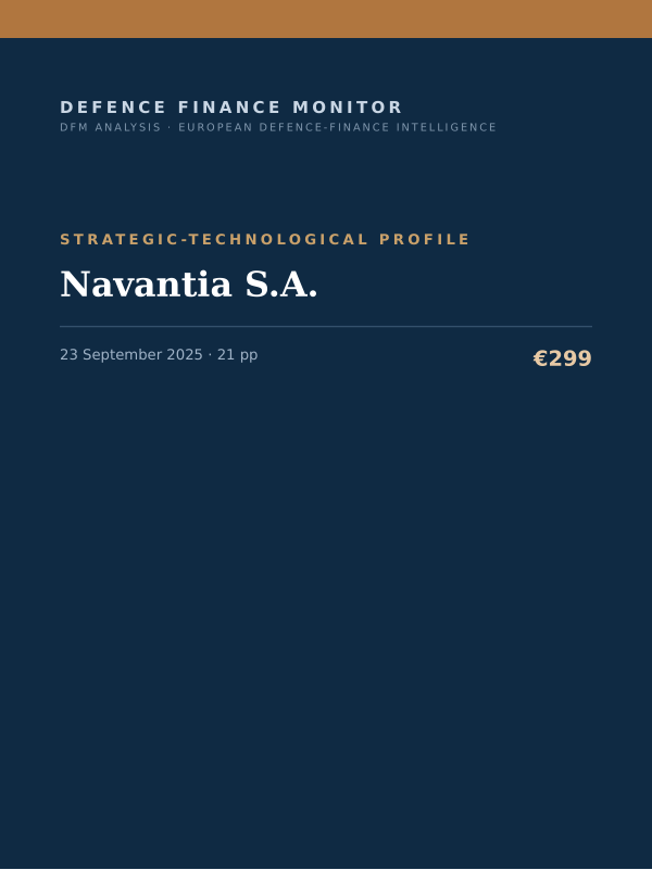 Cover of the DFM report “Navantia S.A.” — Strategic-Technological Profile, 21-page PDF