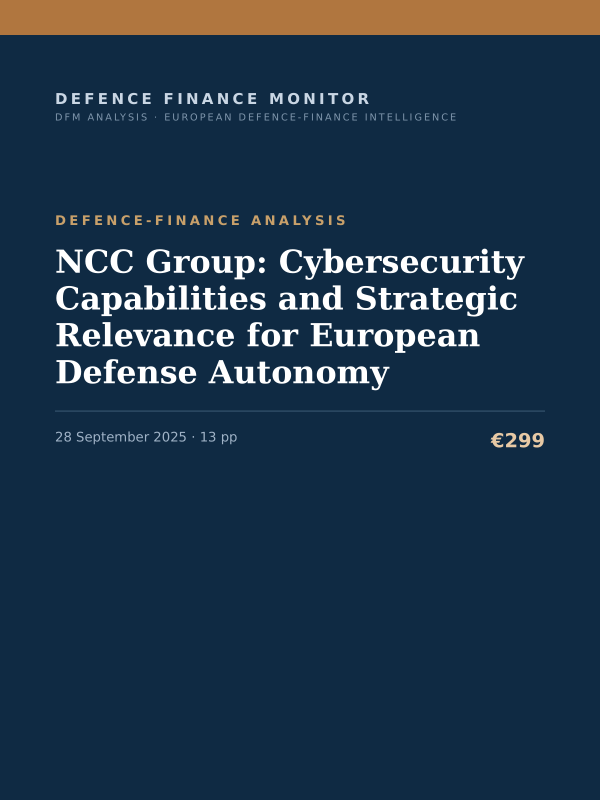 Cover of NCC Group: Cybersecurity Capabilities and Strategic Relevance for European Defense Autonomy