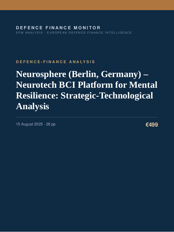 Cover of Neurosphere (Berlin, Germany) – Neurotech BCI Platform for Mental Resilience: Strategic-Technological Analysis