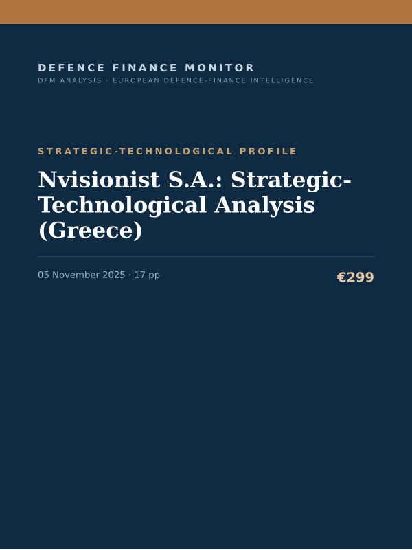 Cover of the DFM report “Nvisionist S.A.: Strategic-Technological Analysis (Greece)” — Strategic-Technological Profile, 17-page PDF