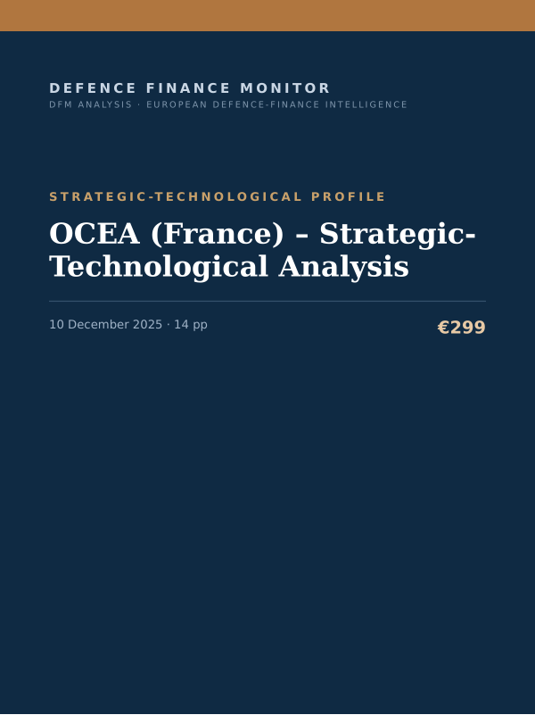 Cover of the DFM report “OCEA (France) – Strategic-Technological Analysis” — Strategic-Technological Profile, 14-page PDF