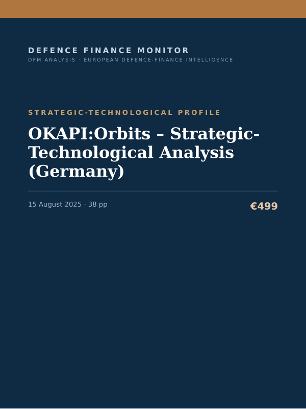 Cover of the DFM report “OKAPI:Orbits – Strategic-Technological Analysis (Germany)” — Strategic-Technological Profile, 38-page PDF