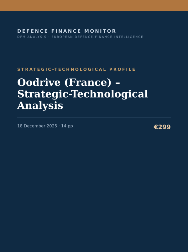 Cover of the DFM report “Oodrive (France) – Strategic-Technological Analysis” — Strategic-Technological Profile, 14-page PDF