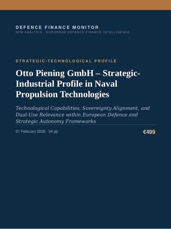 Cover of the DFM report “Otto Piening GmbH – Strategic-Industrial Profile in Naval Propulsion Technologies” — Strategic-Technological Profile, 34-page PDF