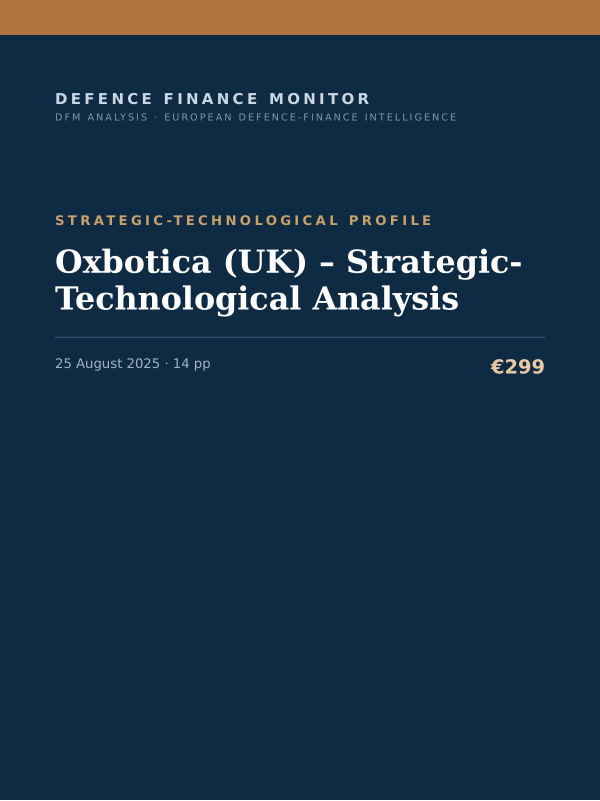 Cover of the DFM report “Oxbotica (UK) – Strategic-Technological Analysis” — Strategic-Technological Profile, 14-page PDF
