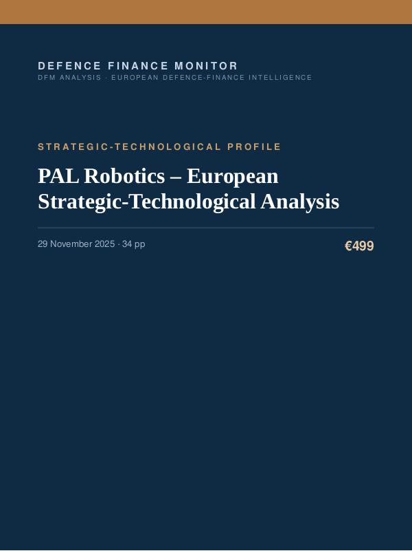 Cover of the DFM report “PAL Robotics – European Strategic-Technological Analysis” — Strategic-Technological Profile, 34-page PDF