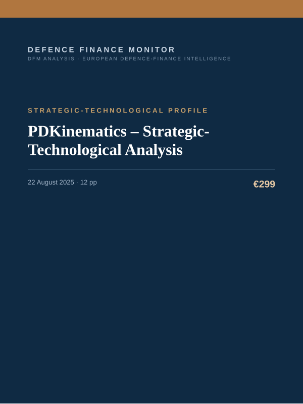 Cover of the DFM report “PDKinematics – Strategic-Technological Analysis” — Strategic-Technological Profile, 12-page PDF