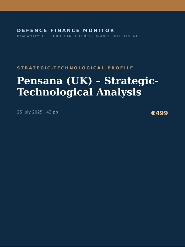 Cover of the DFM report “Pensana (UK) – Strategic-Technological Analysis” — Strategic-Technological Profile, 43-page PDF