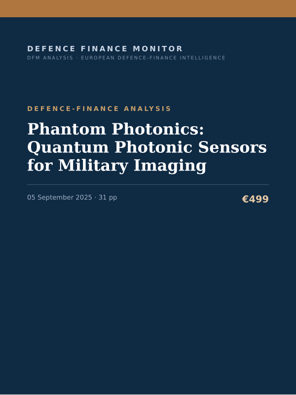 Cover of the DFM report “Phantom Photonics: Quantum Photonic Sensors for Military Imaging” — Defence-Finance Analysis, 31-page PDF