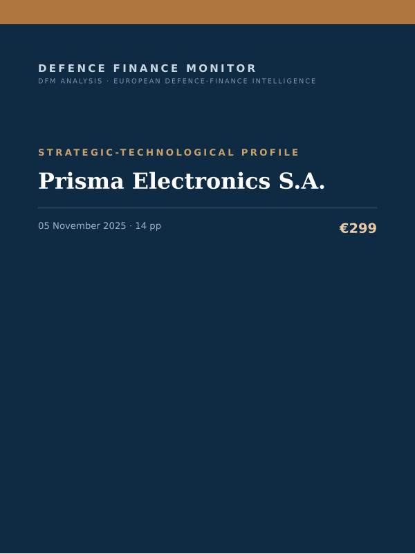 Cover of the DFM report “Prisma Electronics S.A.” — Strategic-Technological Profile, 14-page PDF