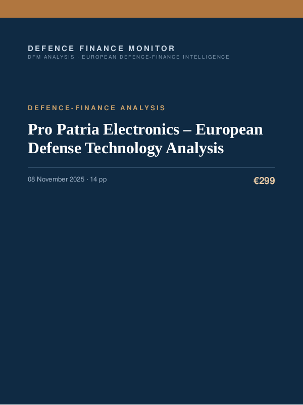 Cover of Pro Patria Electronics – European Defense Technology Analysis