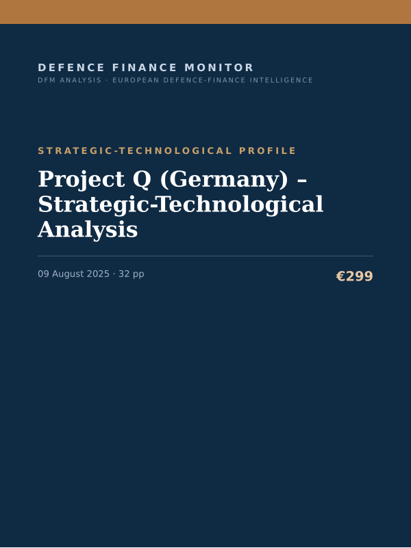 Cover of the DFM report “Project Q (Germany) – Strategic-Technological Analysis” — Strategic-Technological Profile, 32-page PDF