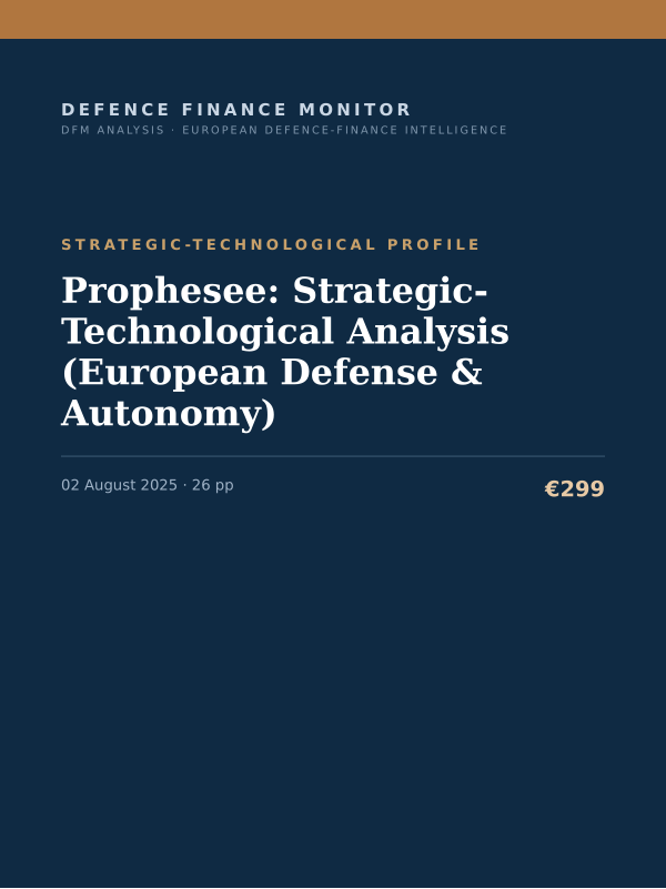 Cover of the DFM report “Prophesee: Strategic-Technological Analysis (European Defense & Autonomy)” — Strategic-Technological Profile, 26-page PDF