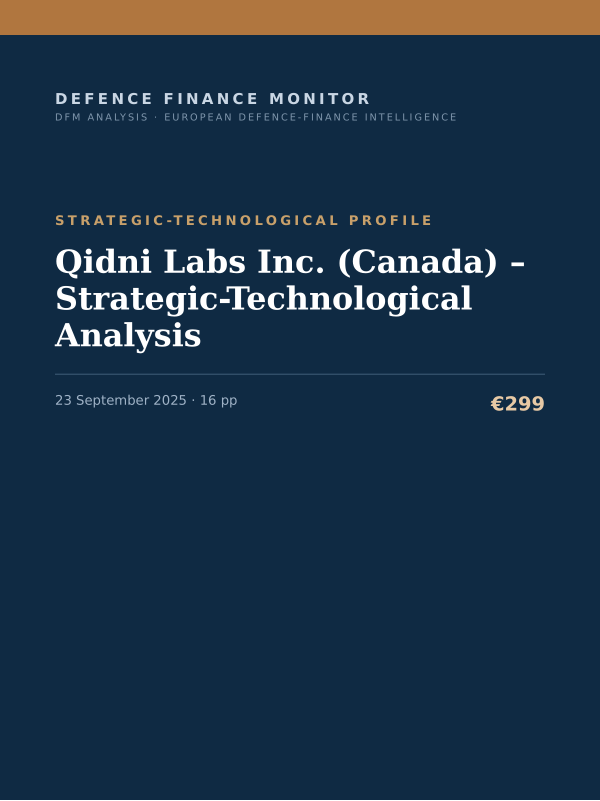 Cover of the DFM report “Qidni Labs Inc. (Canada) – Strategic-Technological Analysis” — Strategic-Technological Profile, 16-page PDF