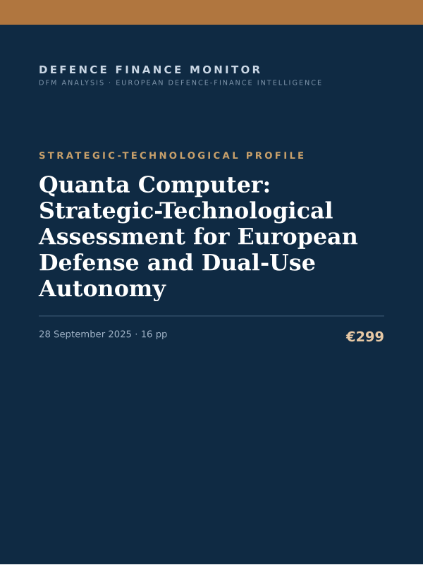 Cover of the DFM report “Quanta Computer: Strategic-Technological Assessment for European Defense and Dual-Use Autonomy” — Strategic-Technological Profile, 16-page PDF