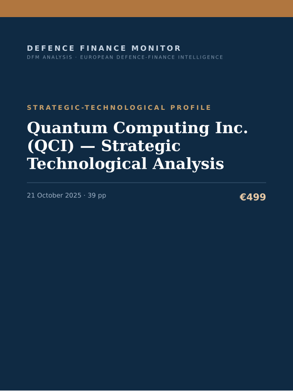 Cover of the DFM report “Quantum Computing Inc. (QCI) — Strategic Technological Analysis” — Strategic-Technological Profile, 39-page PDF