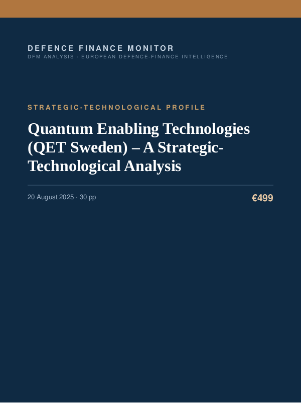 Cover of Quantum Enabling Technologies (QET Sweden) – A Strategic-Technological Analysis