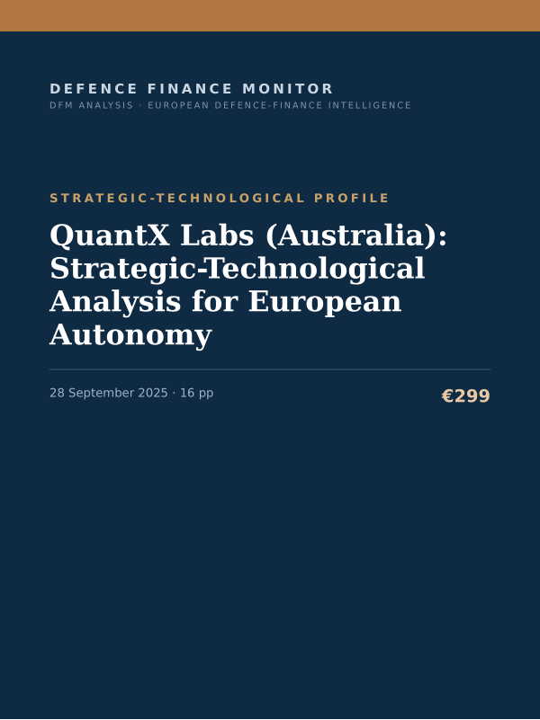 Cover of QuantX Labs (Australia): Strategic-Technological Analysis for European Autonomy