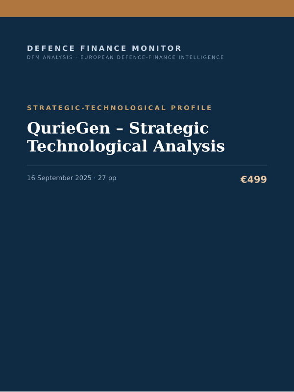 Cover of the DFM report “QurieGen – Strategic Technological Analysis” — Strategic-Technological Profile, 27-page PDF