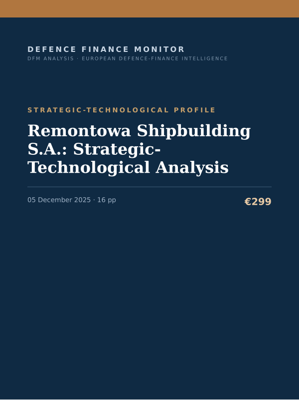 Cover of the DFM report “Remontowa Shipbuilding S.A.: Strategic-Technological Analysis” — Strategic-Technological Profile, 16-page PDF