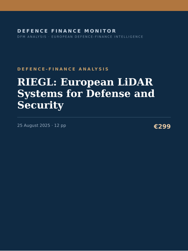 Cover of RIEGL: European LiDAR Systems for Defense and Security