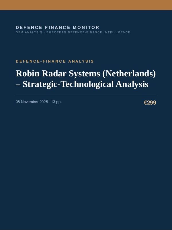 Cover of Robin Radar Systems (Netherlands) – Strategic-Technological Analysis