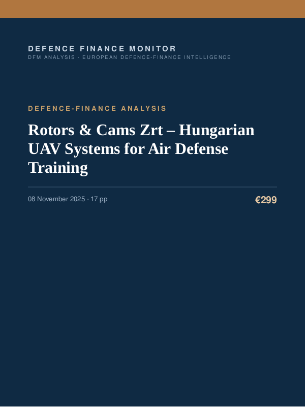 Cover of Rotors & Cams Zrt – Hungarian UAV Systems for Air Defense Training