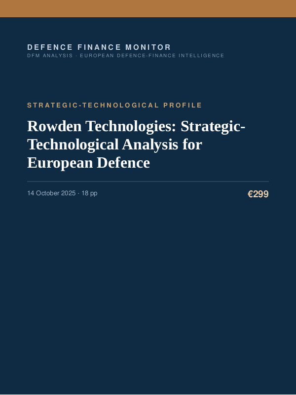 Cover of Rowden Technologies: Strategic-Technological Analysis for European Defence