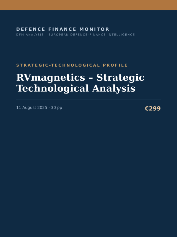 Cover of the DFM report “RVmagnetics – Strategic Technological Analysis” — Strategic-Technological Profile, 30-page PDF