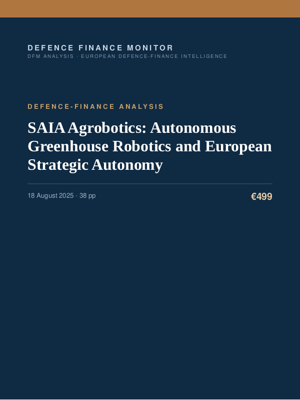 Cover of SAIA Agrobotics: Autonomous Greenhouse Robotics and European Strategic Autonomy