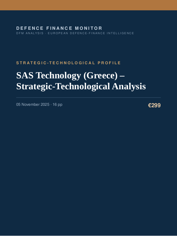 Cover of SAS Technology (Greece) – Strategic-Technological Analysis
