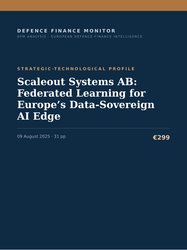 Cover of the DFM report “Scaleout Systems AB: Federated Learning for Europe’s Data-Sovereign AI Edge” — Strategic-Technological Profile, 31-page PDF