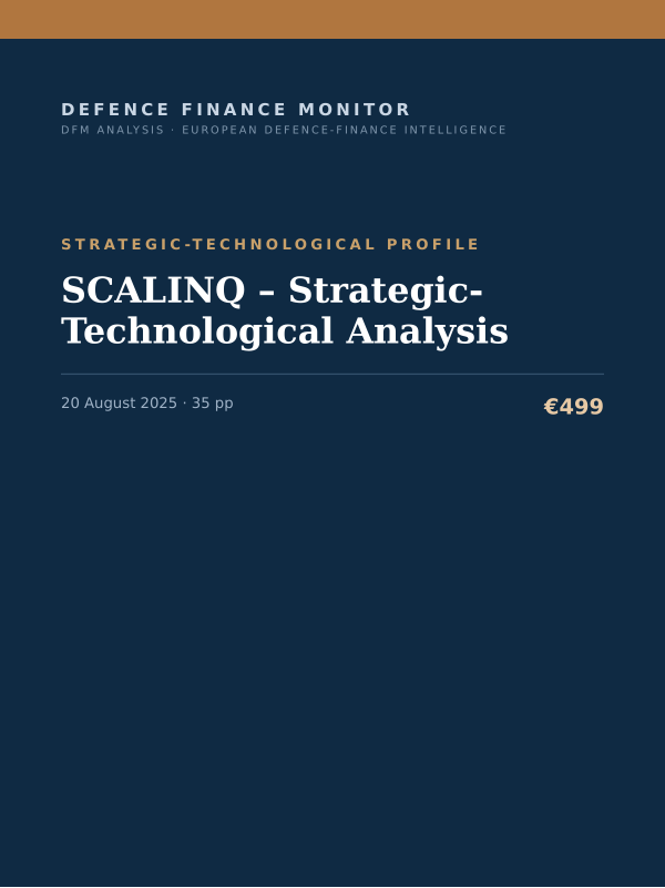 Cover of the DFM report “SCALINQ – Strategic-Technological Analysis” — Strategic-Technological Profile, 35-page PDF