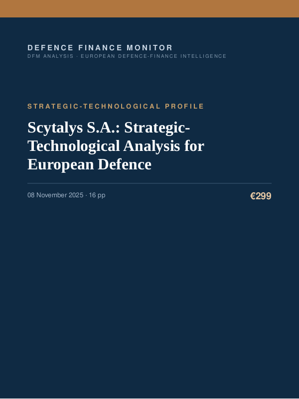 Cover of Scytalys S.A.: Strategic-Technological Analysis for European Defence
